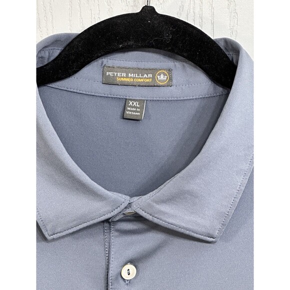 Peter Millar‎ Summer Comfort Golf Polo Shirt Mens XXL Gray Short Sleeve - Picture 7 of 7